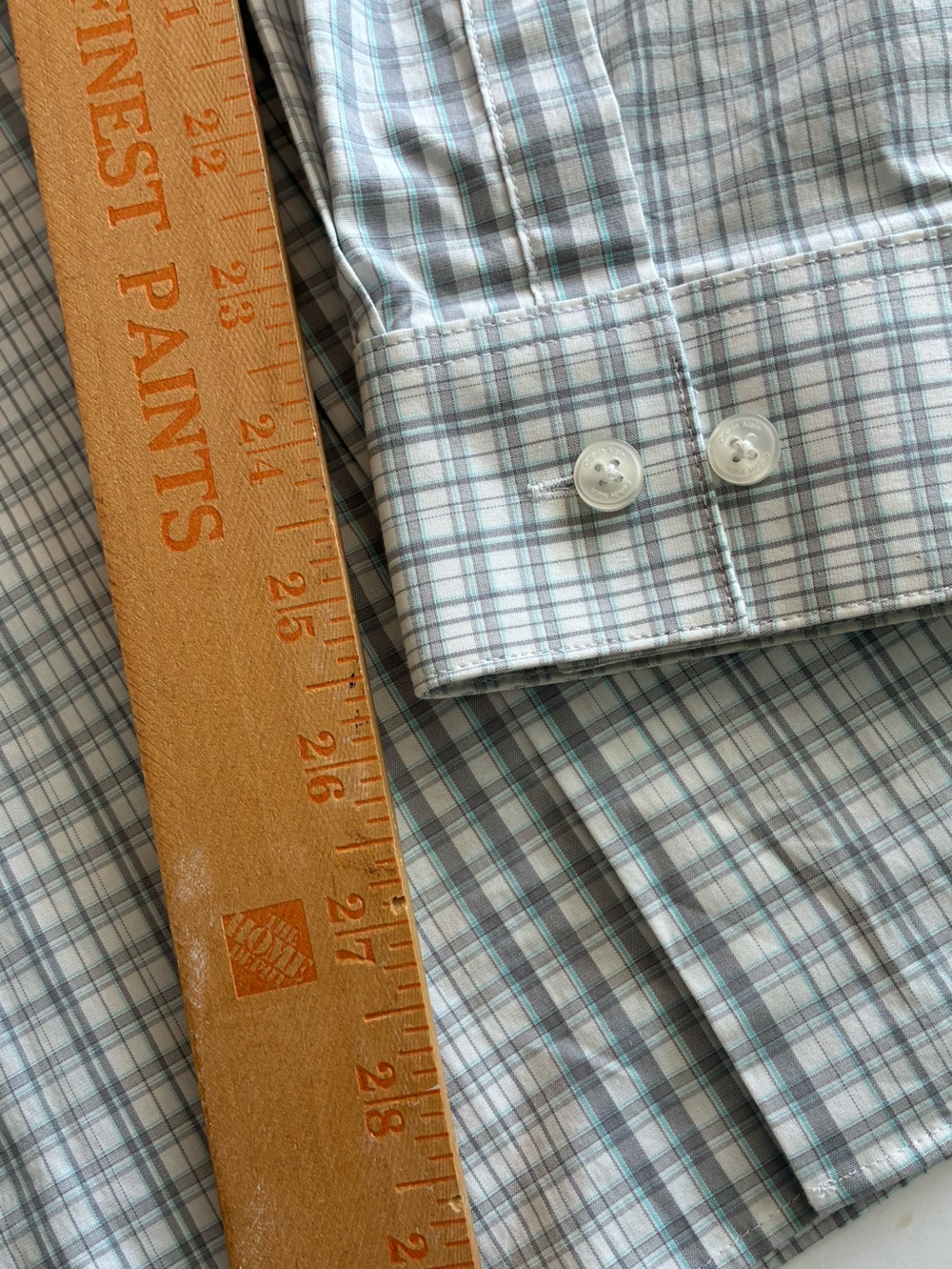 Calvin Klein Mens Shirt 16 16.5 32/33 Extreme Slim Fit Gray White Plaid Dress - Picture 6 of 7